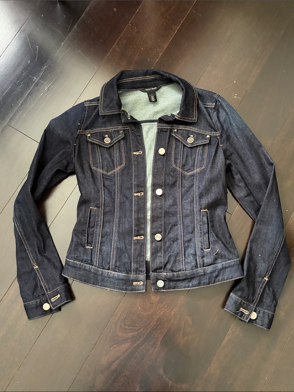 White House Black Market Dark Blue Denim Jacket
